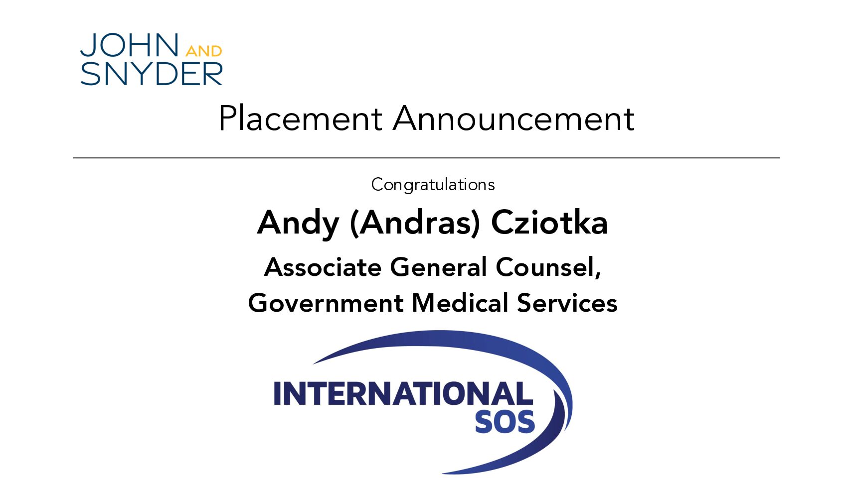Placement: Andy (Andras) Cziotka