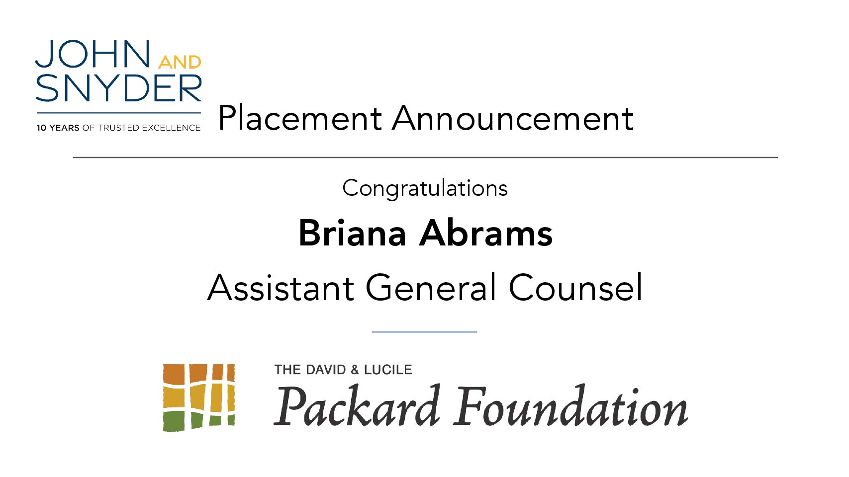 Placement: Briana Abrams
